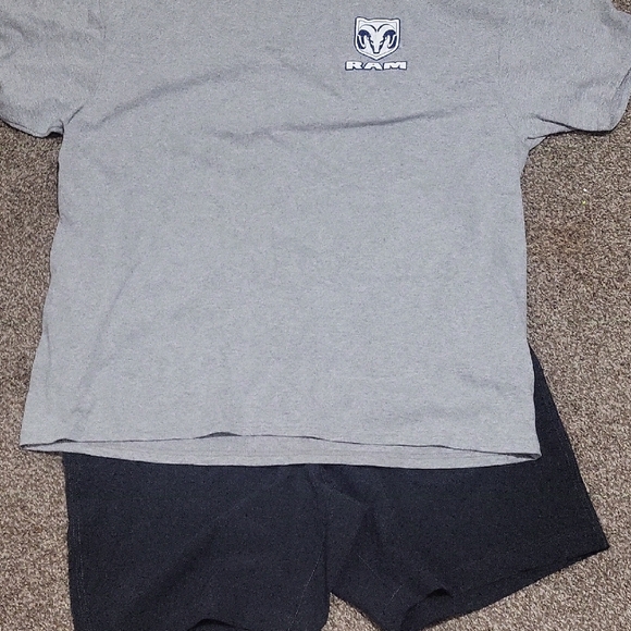 Gray T-Shirt and Black Shorts Set​ - Picture 1 of 2